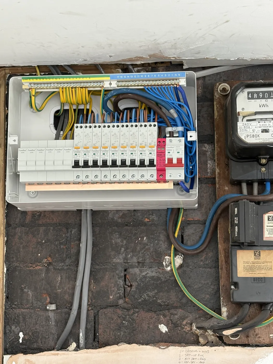 New consumer unit with RCBOs